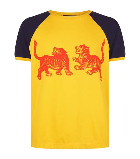 gucci tiger shirt yellow|gucci tiger print t shirt.